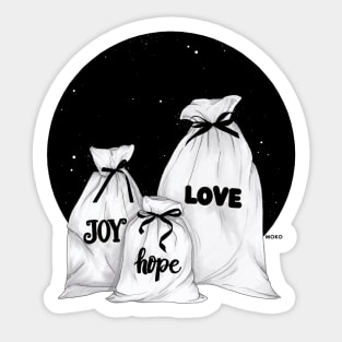 love, joy and hope Sticker